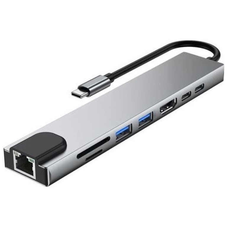 Type C Hub 8 in 1 100MBS