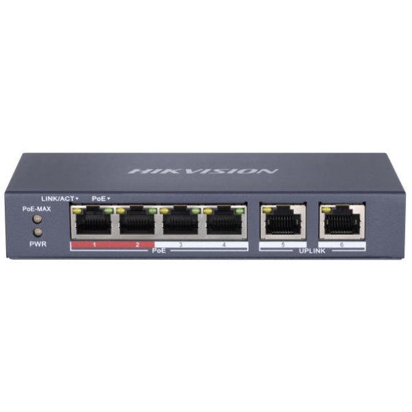 Hikvision DS-3E0106P-E/M 4-Port Fast Ethernet Unmanaged PoE Switch